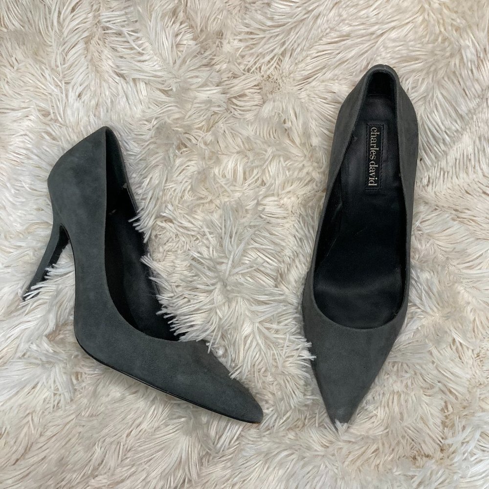 Suede Gray Heels